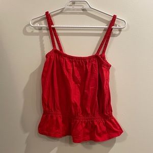 Aritzia Wilfred red peplum tank top